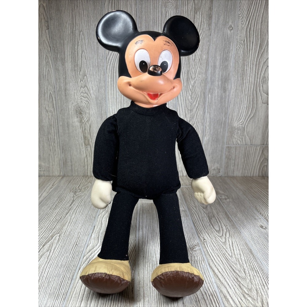 Vintage 18" Disney MARCHING MICKEY MOUSE Toy Doll Hasbro Hong Kong Works